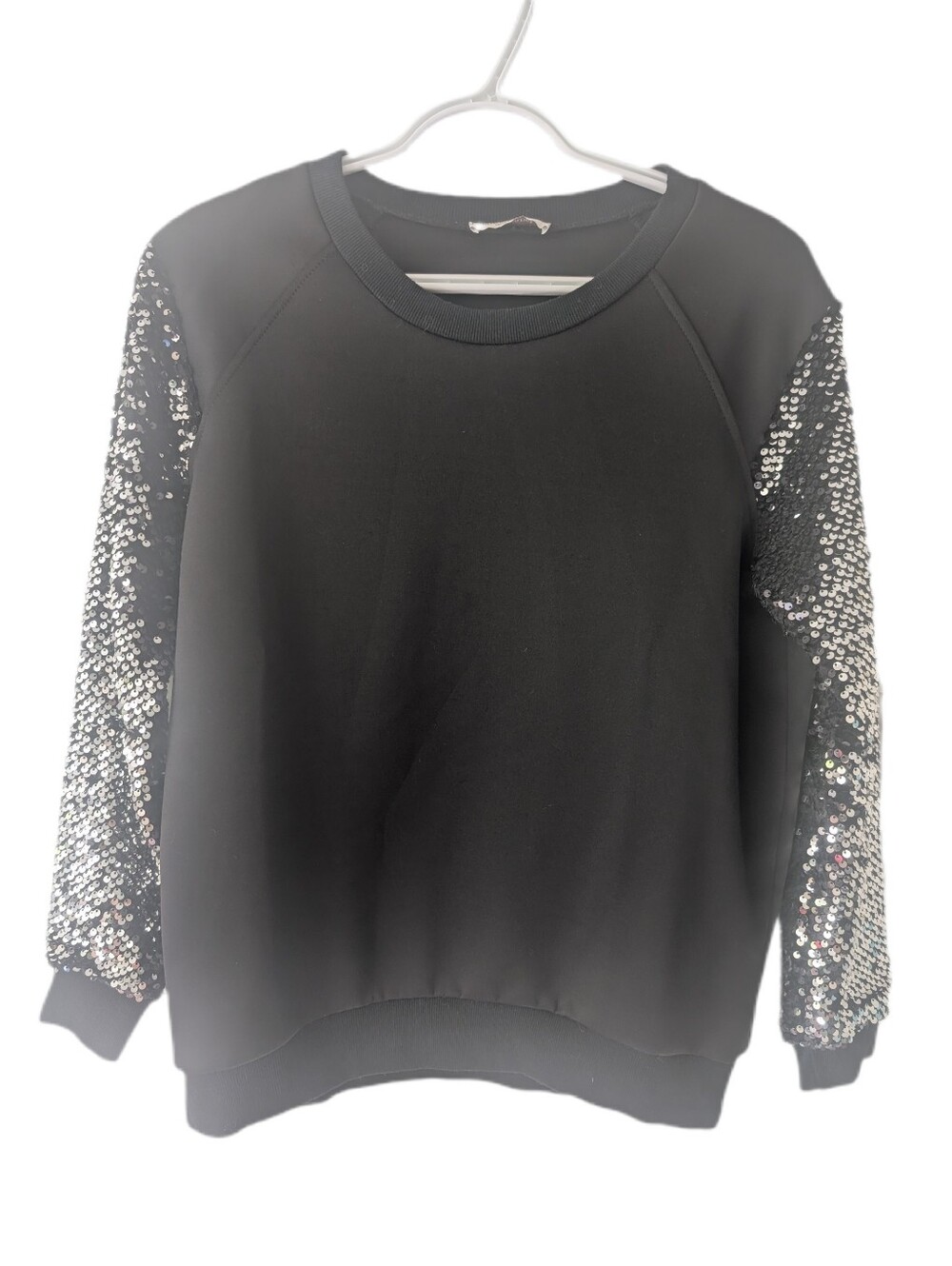 Laura Bianchi Longsleeved Black Sequined Statement Sweatshirt NWOT -S-
